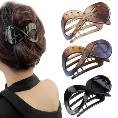 Kavya 3 Pcs Haarspangen Damen Schildpatt Groß Rutschfest Französisch Hair Clip