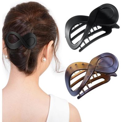 2 Stück Haarspangen Damen Groß Schildpatt Haarklammer Französisch Hair Clip
