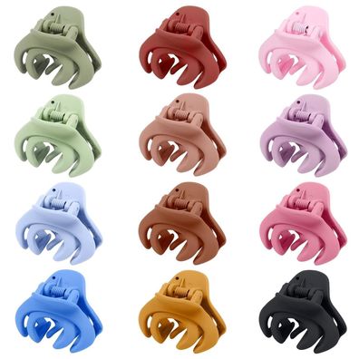 12 Stück Octopus Haarklammer Damen Mädchen Matt Bunt Hair Clip