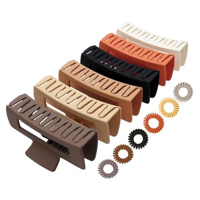 6 Stück Damen Kavya Große Haarklammern Rutschfest Rechteckig 11 cm Hair Clip