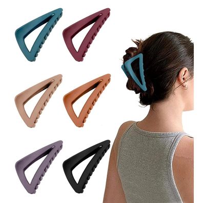 Kavya Haarklammer Damen Schwarz 6er Set Matte Kunststoff Rutschfest