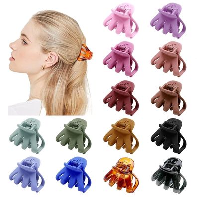 14 Stück Damen Haarklammer Octopus Haarspangen Kunststoff Mehrfarbig 4 cm