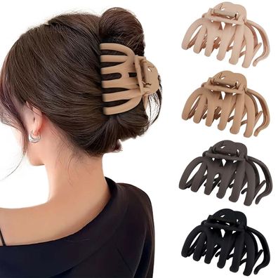 4er Set Große Oktopus Haarklammern 9.5CM | Damen Haarspangen Neutrale Farben