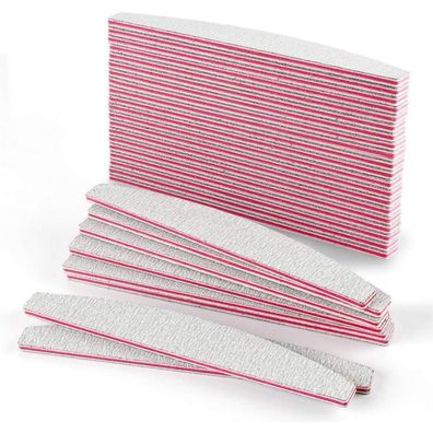 50 Stück Nagelfeilen Profi Maniküre Feilen 100/180 Körnung Rot/Lila