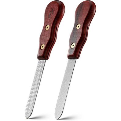 Profi Nagelfeilen Set Holzgriff Metallfeile Maniküre Pediküre ROT