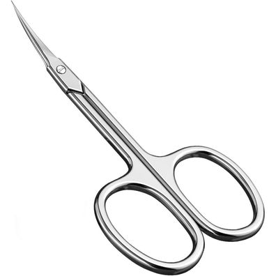 Professionelle Nagelhautschere Extra Fein Gebogene Spitze Edelstahl Silber