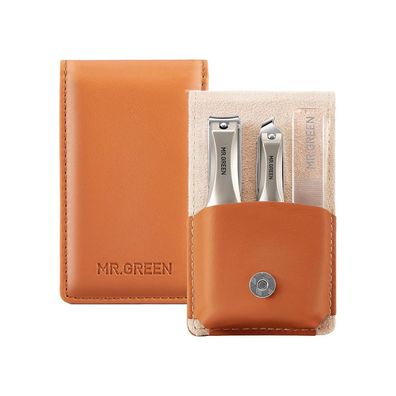 Nagelknipser Set mit Nagelfeile und Ledertasche, hochwertiges Maniküre-Set