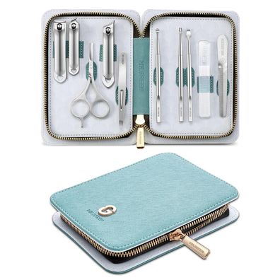 MR. GREEN Maniküre Set 10 in 1 Nagelpflege Werkzeuge Kunstledertasche