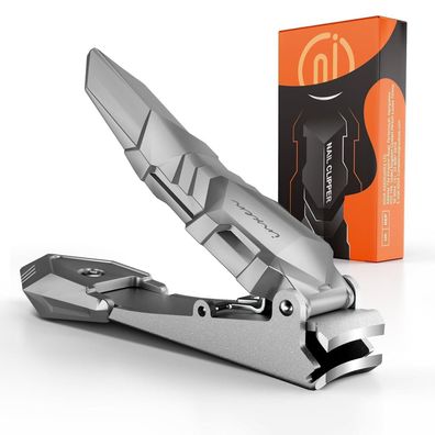 Nagelknipser Edelstahl Schwarz Nail Clipper Auffangbehälter