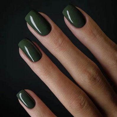 Ceboic 24Pcs French Press on Nails Kurz Eckig Einfarbig Acrylic Kunstnägel Fake