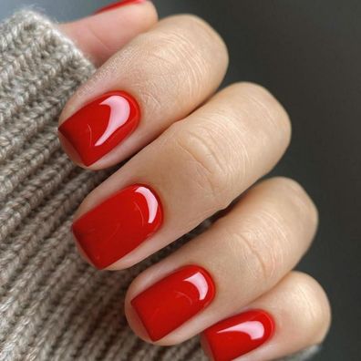 24 Blood Red Press on Nägel Glossy Design Acrylnägel Frauen Fake Mittel