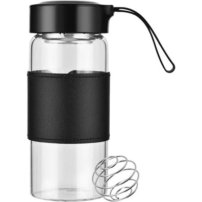 Protein Shaker Glas 16 Oz Integriertem Sieb Edelstahl-Mischkugel BPA-Frei