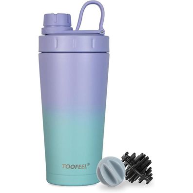 Isolierte Protein Shaker Flasche 20 oz Edelstahl BPA-freier Fitness Shaker
