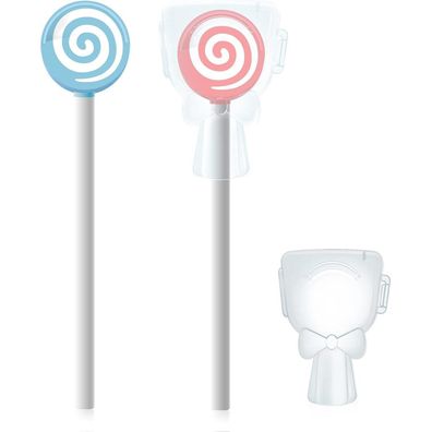 Zungenreiniger Kinder Lutscher-Form Rosa Blau 2er Pack