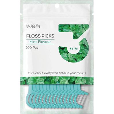 Zahnseide 100 Stäbchen Zahnstocher Zahnreinigung Mint Blueberry 100