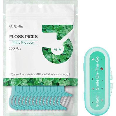 Zahnseide Dental Floss Minze Geschmack 150 Stück mit Aufbewahrungsbox
