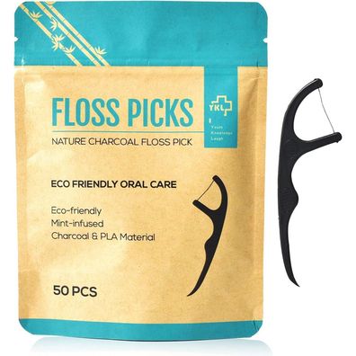 Ykl Zahnseide Stick 50 Sticks Minzgeschmack frischer Atem Vegan&Pflege