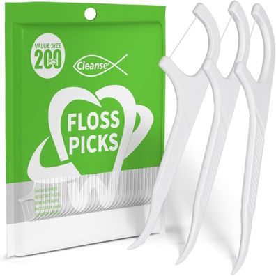 Zahnseide Stick 200 Stück 3X Zahnreinigung Backenzähne Sauber+Einfach