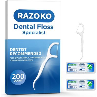 Zahnseide Picks - 200 Stück Zähne Etuis interdental reinigen Plaque