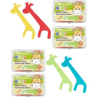 ZITFRI Kinder Zahnseide-Sticks 160er Dental Flosser Kids Giraffe Form