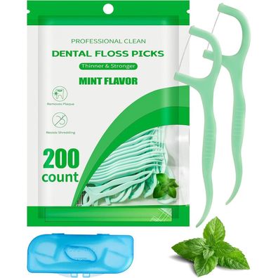 200x Zahnseide Stick Minze Dental Floss Zahnreinigung Zahnseide Zahnstocher