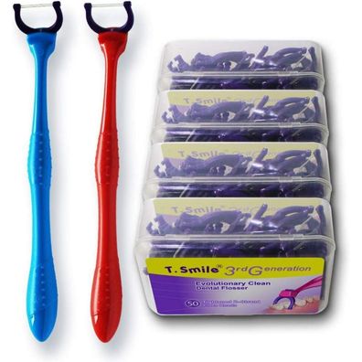 TEEsmile Evolutionary Clean Zahnseidenhalter Aufsteckköpfe Set 2 langer Halter