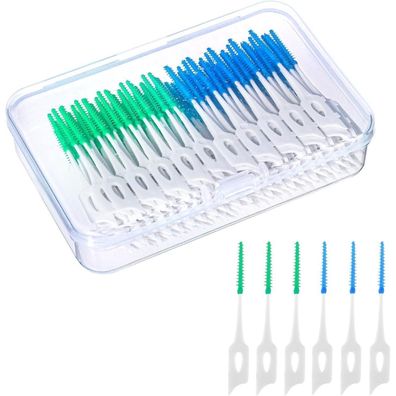 200 Stück Interdentalbürsten Silikon Zahnzwischenraumbürsten Dentalbürsten Box