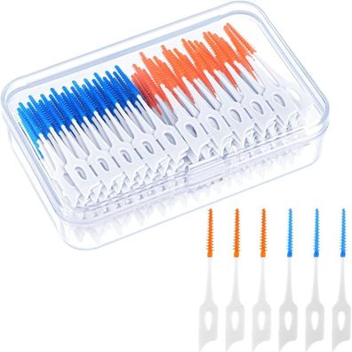 200 Stück Interdentalbürsten Silikon Zahnzwischenraumbürsten Dentalbürsten