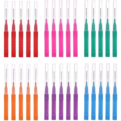30 Interdentalbürsten Etui Zahnreiniger wiederverwendbar 5 Farben