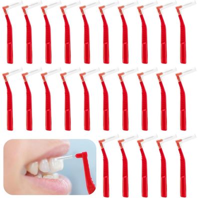 25 Interdentalbürsten 1,2 mm L-Form Zahnzwischenraum Rot