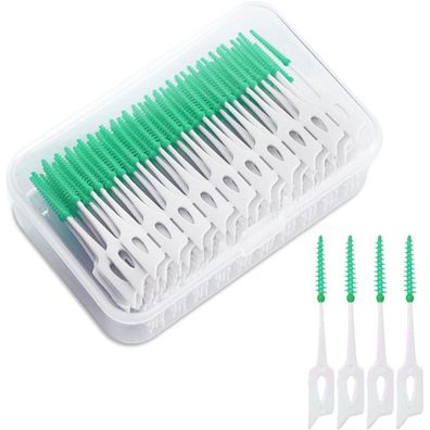 200 Stück Interdentalbürste Weiche Silikon Zahnzwischenraum Bürste Zahnreinigung
