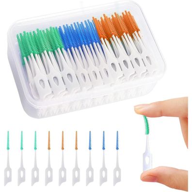 210 Stück Interdentalbürsten Silikon Zahnseide Reinigung Stick Zahnzwischenräume