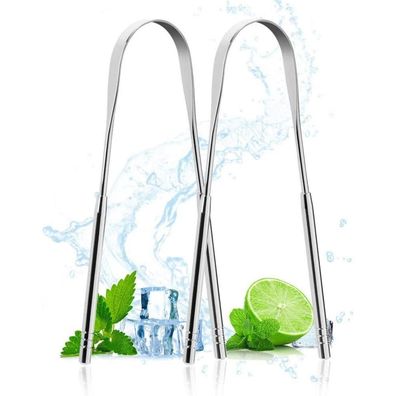 Zungenreiniger Edelstahl 2 Stück Zungenschaber Set Mundpflege Cleaner