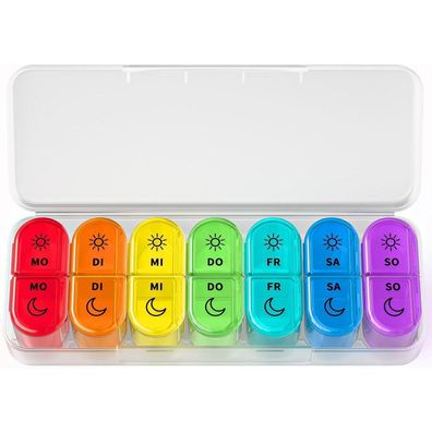 Tablettenbox 7 Tage Pillendose Morgens Abends BPA Frei