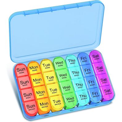 Pillendose 7 Tage 4x täglich Organizer Tablettenbox Vitamine