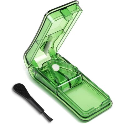 Tablettenteiler Pillenschneider Medikamententeiler Halbes Vierteln Grün