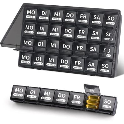 Opret Tablettenbox 7 Tage Große Fächer Monat Pillendose Organizer
