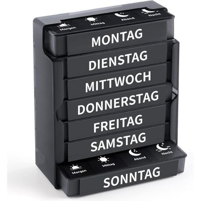 Opret Tablettenbox 7 Tage Pillendose Medikamentenbox 4 Fächer Organizer