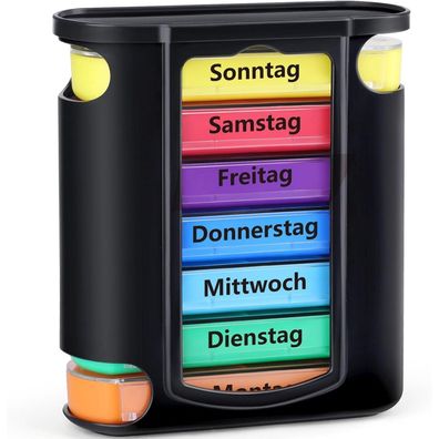 Opret Tablettenbox 7 Tage 4 Fächer Morgens Abends Nachts - BPA-frei