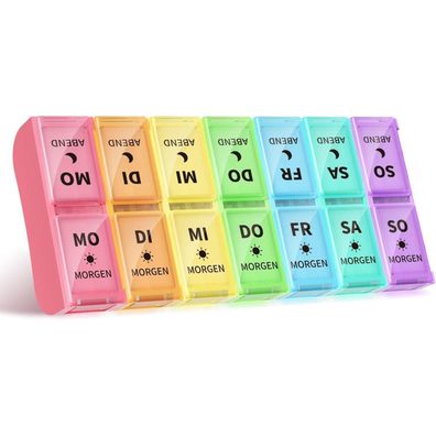 Opret Deutsche Tablettenbox 7 Tage 2 Fächer Pillendose Medikamentenbox