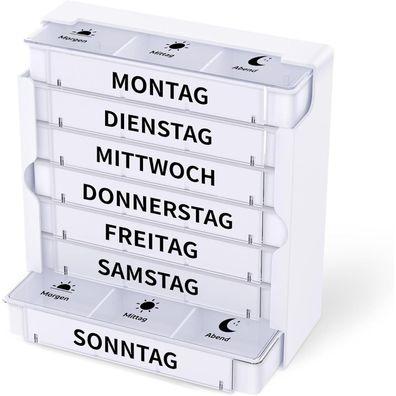 Tablettenbox 7 Tage 3 Fächer Medikamentenbox - Pillendose Organizer