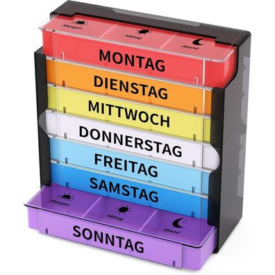 Pillendose 7 Tage 3 Fächer Tablettenbox Medikamentenbox Organizer