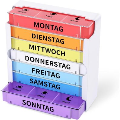 Pillendose 7 Tage 3 Fächer Tablettenbox Organizer Leicht zu transportieren