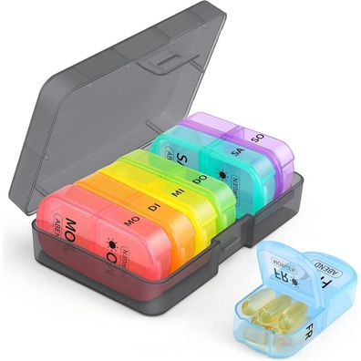 Opret Tablettenbox 7 Tage 2 Fächer BPA-frei Große Fächer