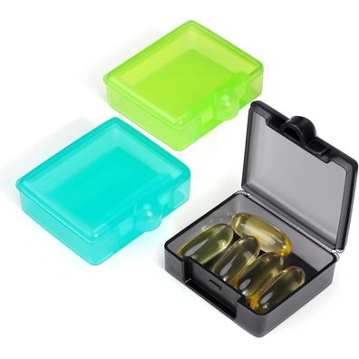 Opret 3 Stück Klein Tragbare Tablettenbox Tablettendose Vitamine Fischöl, chwarz