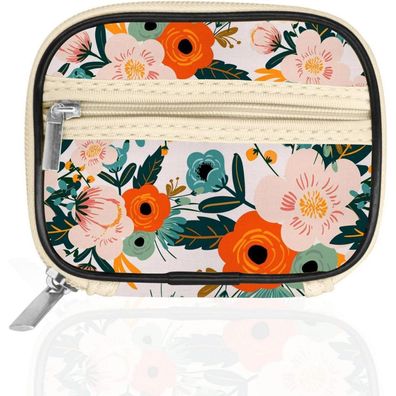 Serfeymi Tablettenbox 7 Tage Medikamentenbox Reißverschluss Stofftasche Blüte