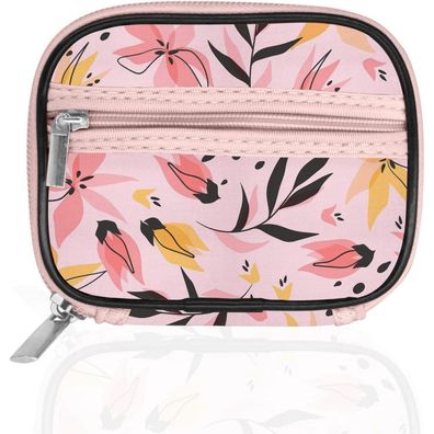 Serfeymi Tablettenbox 7 Tage Medikamentenbox Reißverschluss Stofftasche - Rosa