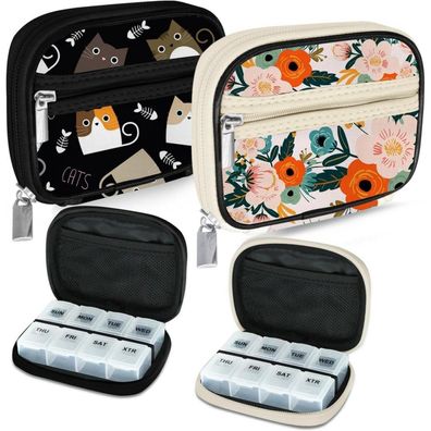 Serfeymi Tablettenbox 7 Tage Fischöl-Schwarz Blüte 01