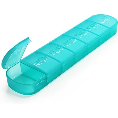 Tablettenbox 7 Tage BPA-frei tragbarer Pillenbox Medis Cyan