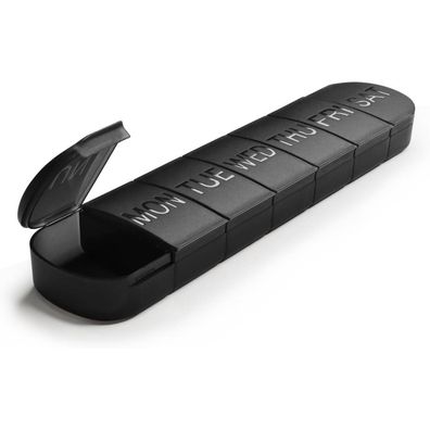 Große Tablettenbox 7 Tage Medikamentenbox Pillendose Schwarz